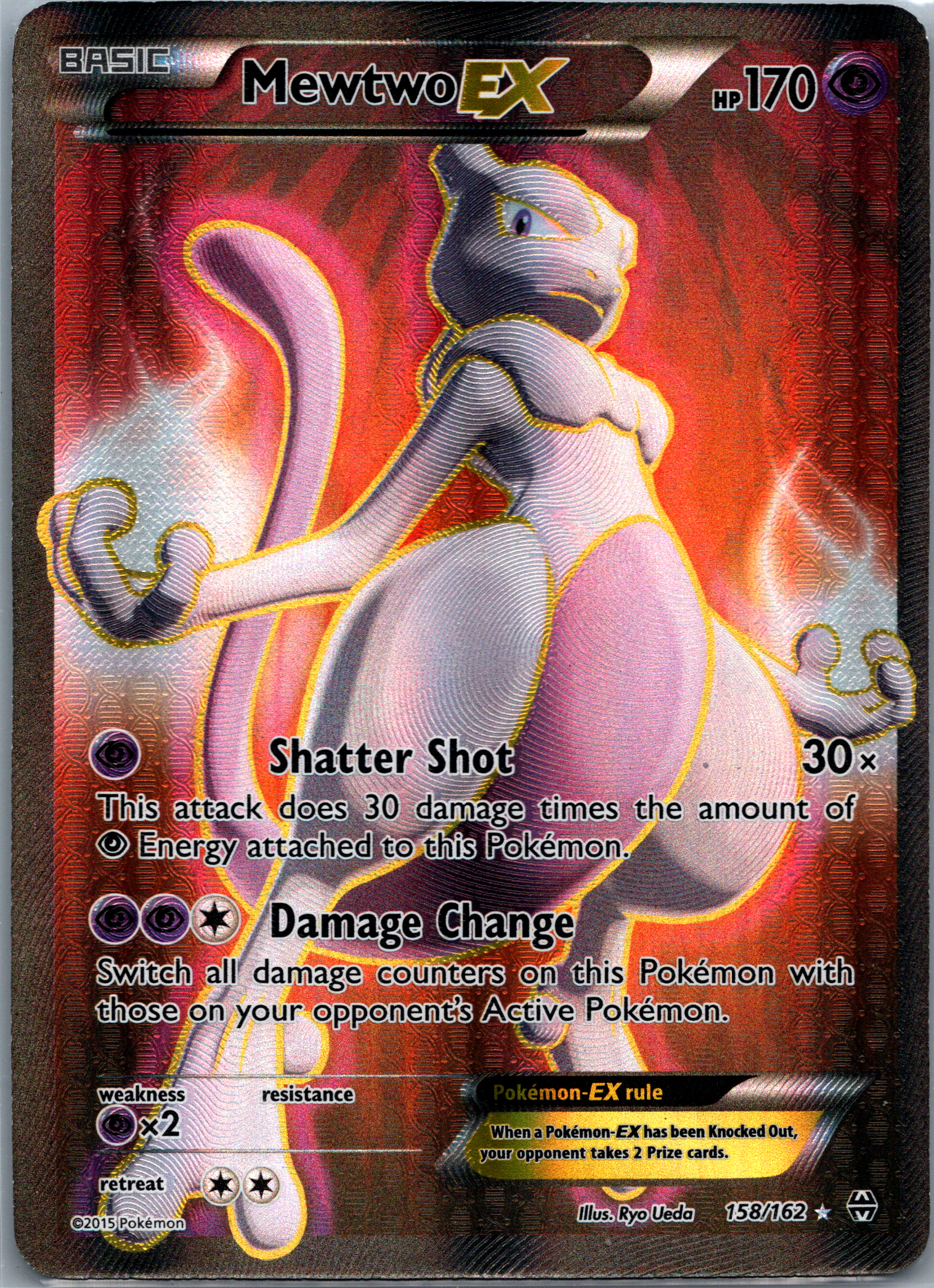 Mewtwo EX (158/162) (Full Art) NM image 0