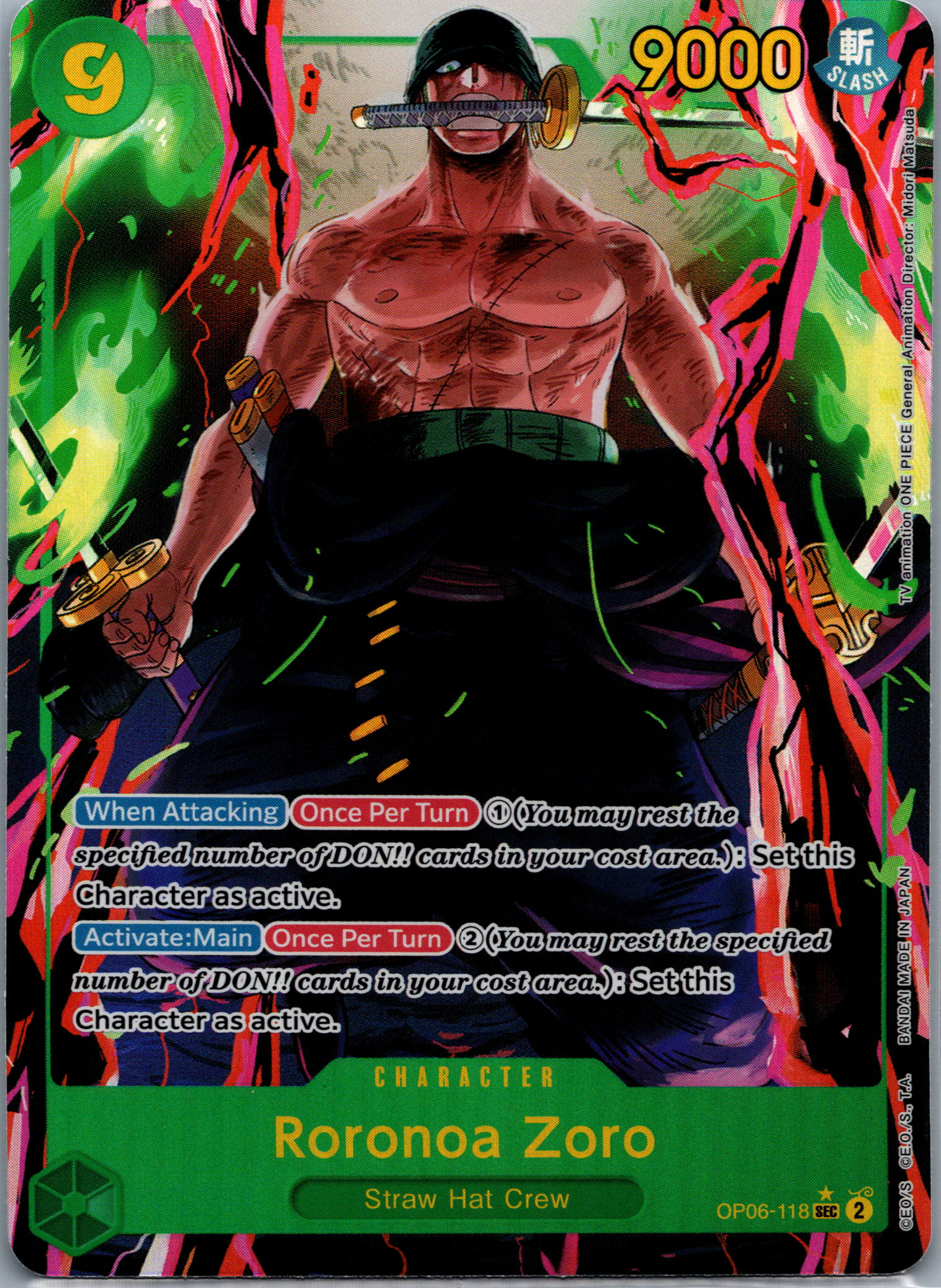 Roronoa Zoro  (OP06-118) (Alternate Art) NM image 0