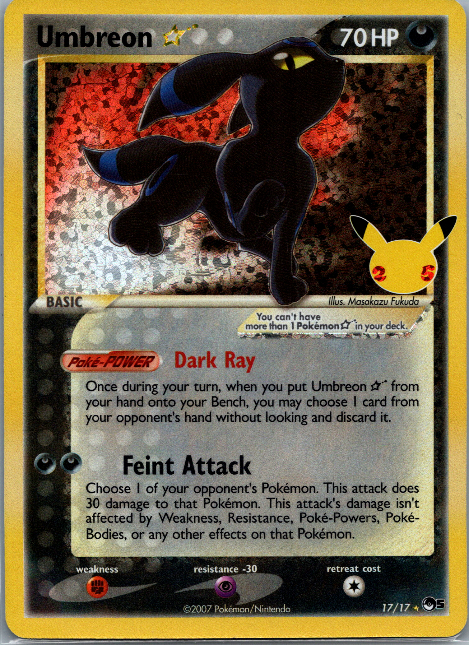 Umbreon Star (17/17) (Celebrations) NM image 0